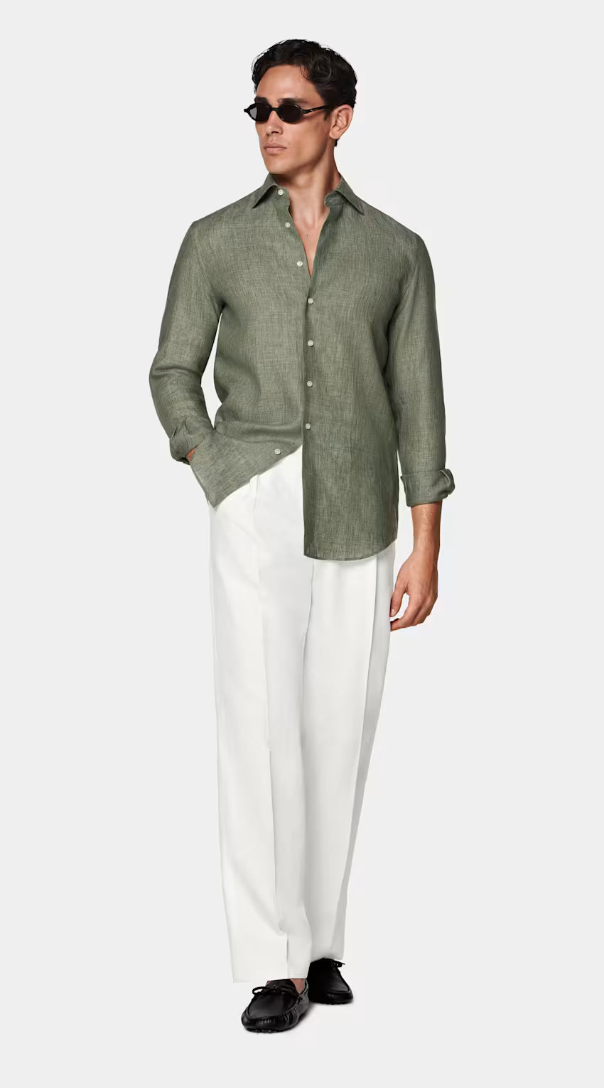 UBB CLOTHING ARTICLE #6814 Green Linen Shirt