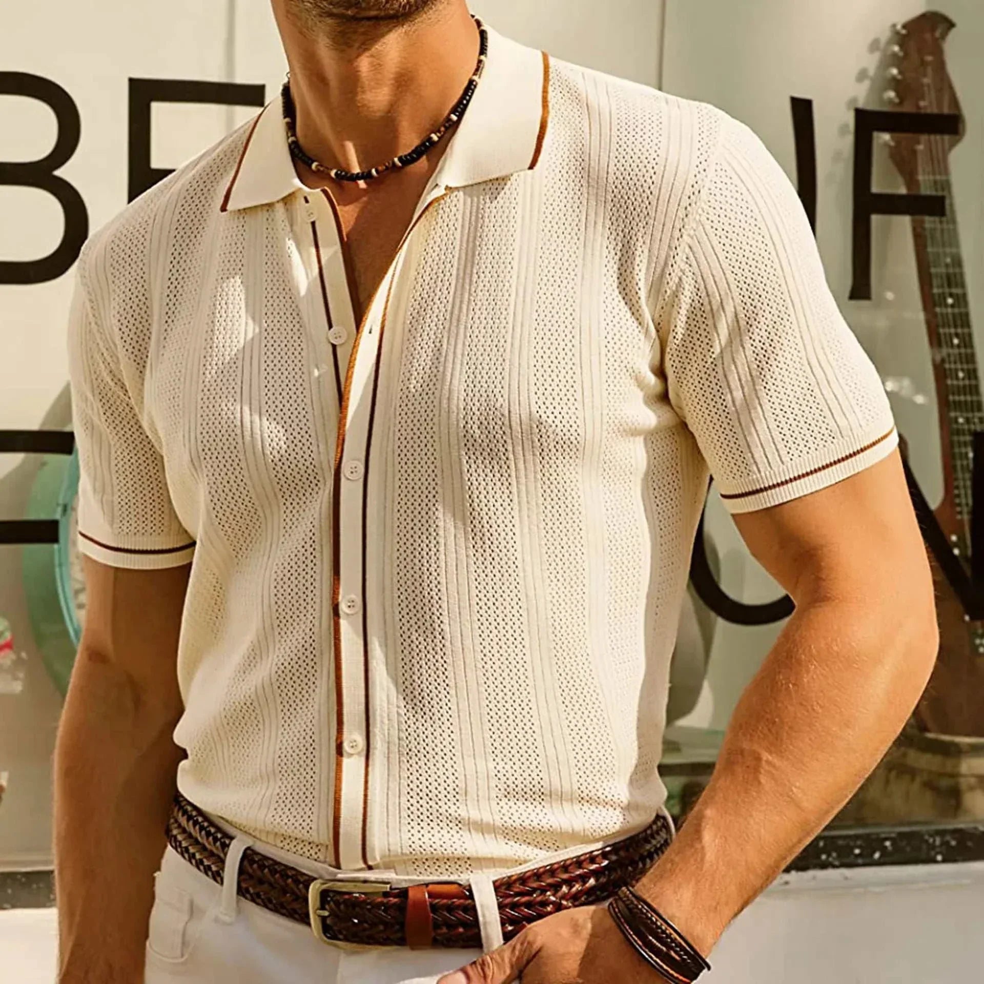 UBB CLOTHING ARTICLE #6803 silk summer short sleeve shirt